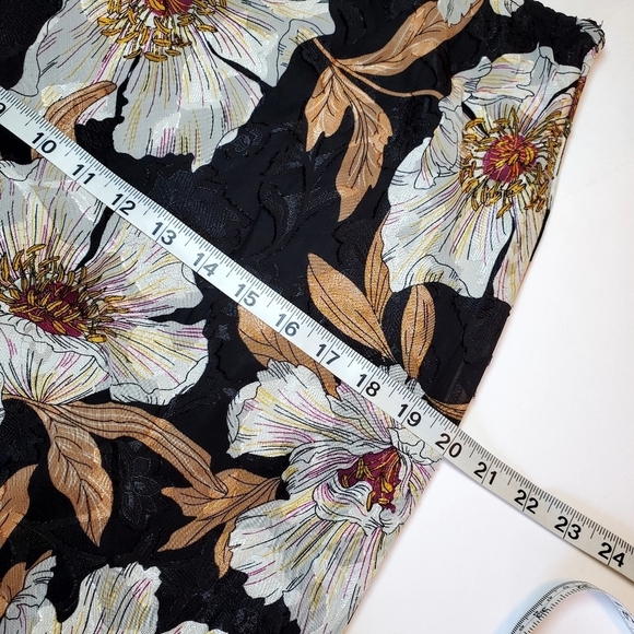 NWT Band of Gypsies BOG Collective Black Floral Slip Skirt L - Picture 7 of 12